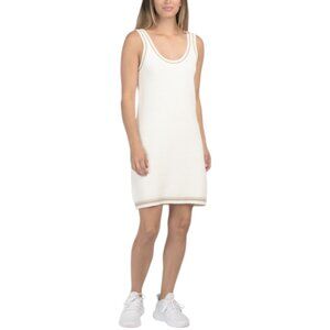 DKNY SPORT Court Sweater Knit Mini Tank Dress With Logo Patch